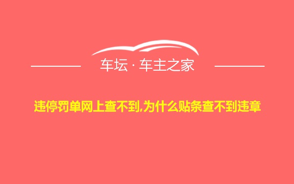 违停罚单网上查不到,为什么贴条查不到违章