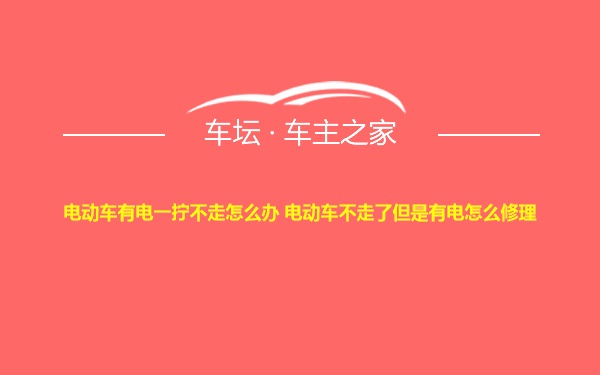 电动车有电一拧不走怎么办 电动车不走了但是有电怎么修理