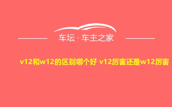 v12和w12的区别哪个好 v12厉害还是w12厉害