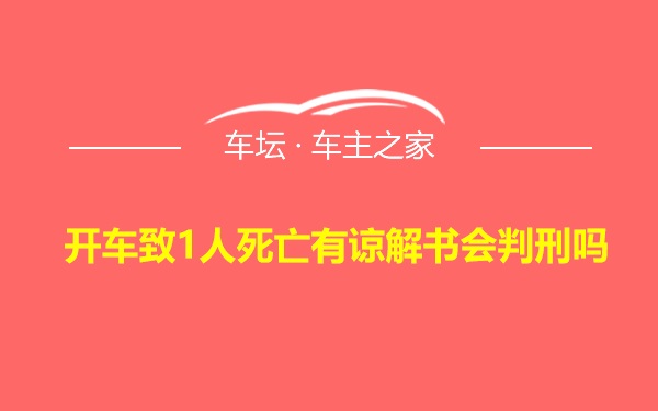 开车致1人死亡有谅解书会判刑吗