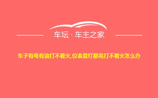 车子有电有油打不着火,仪表盘灯都亮打不着火怎么办