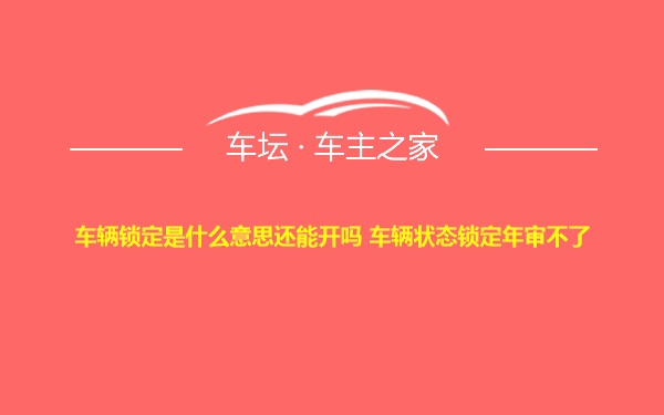 车辆锁定是什么意思还能开吗 车辆状态锁定年审不了