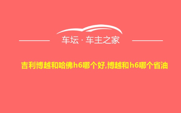 吉利博越和哈佛h6哪个好,博越和h6哪个省油