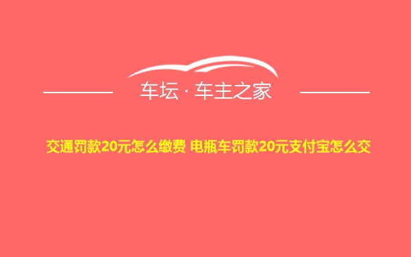 交通罚款20元怎么缴费 电瓶车罚款20元支付宝怎么交