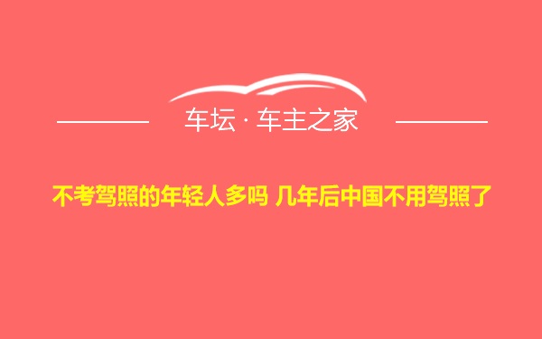 不考驾照的年轻人多吗 几年后中国不用驾照了