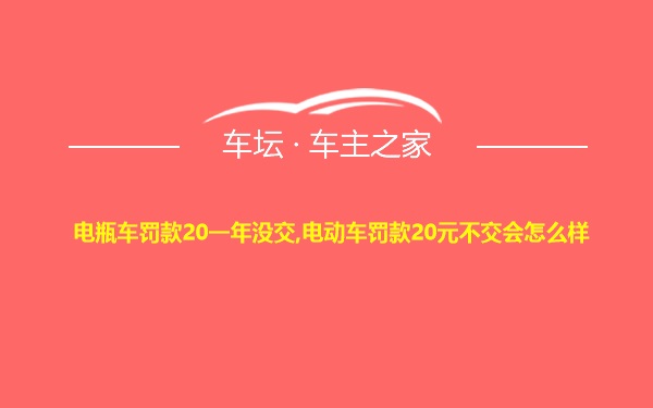 电瓶车罚款20一年没交,电动车罚款20元不交会怎么样