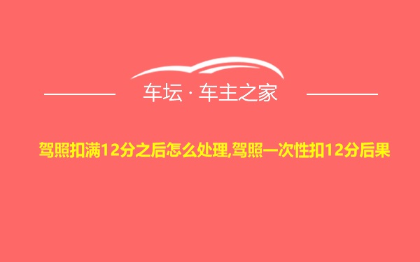 驾照扣满12分之后怎么处理,驾照一次性扣12分后果