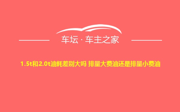 1.5t和2.0t油耗差别大吗 排量大费油还是排量小费油