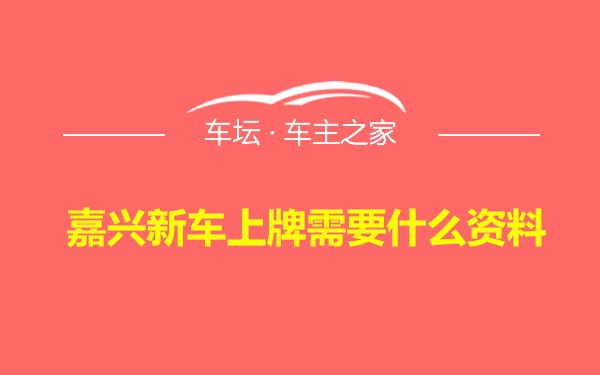 嘉兴新车上牌需要什么资料