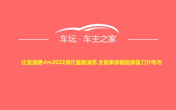 比亚迪唐dm2022换代最新消息,全新家族前脸换装刀片电池