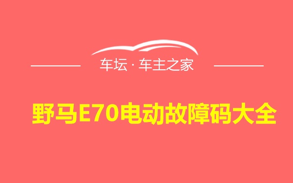 野马E70电动故障码大全