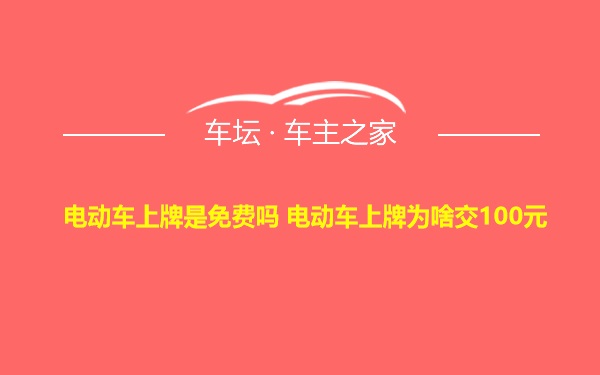 电动车上牌是免费吗 电动车上牌为啥交100元