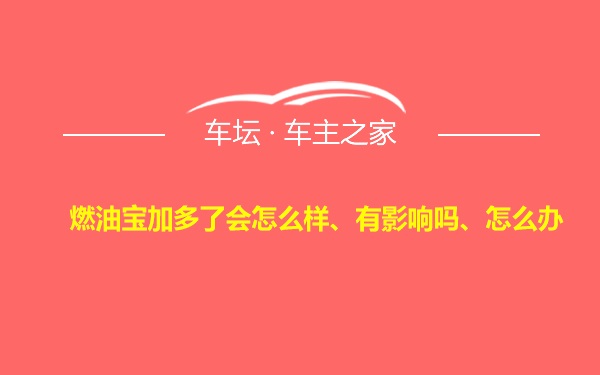 燃油宝加多了会怎么样、有影响吗、怎么办