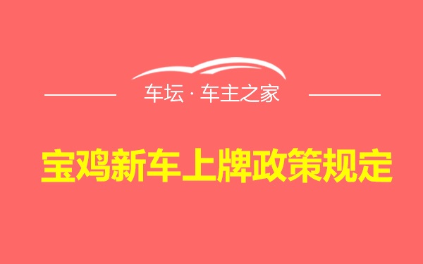 宝鸡新车上牌政策规定