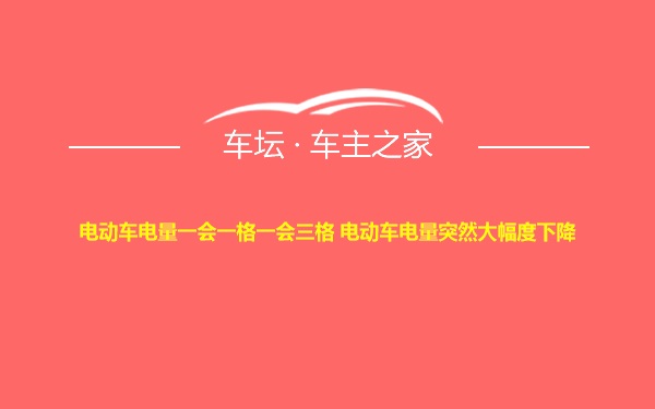 电动车电量一会一格一会三格 电动车电量突然大幅度下降