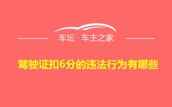 驾驶证扣6分的违法行为有哪些