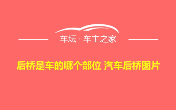 后桥是车的哪个部位 汽车后桥图片