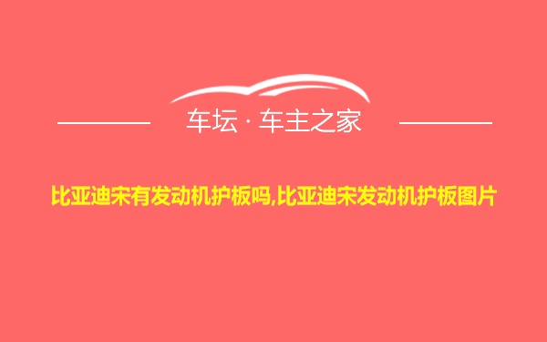 比亚迪宋有发动机护板吗,比亚迪宋发动机护板图片