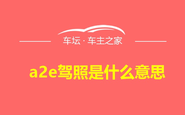 a2e驾照是什么意思