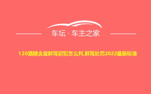 120酒精含量醉驾初犯怎么判,醉驾处罚2022最新标准