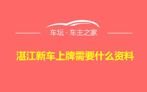 湛江新车上牌需要什么资料