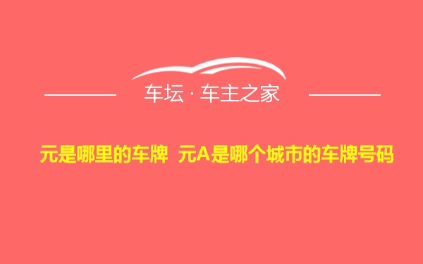 元是哪里的车牌 元A是哪个城市的车牌号码