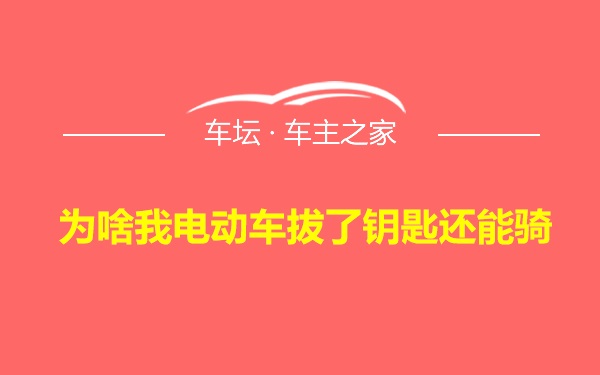 为啥我电动车拔了钥匙还能骑