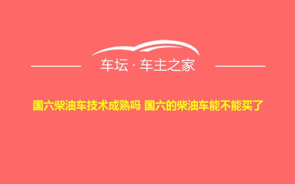 国六柴油车技术成熟吗 国六的柴油车能不能买了