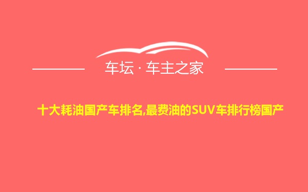 十大耗油国产车排名,最费油的SUV车排行榜国产