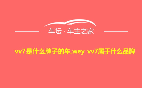 vv7是什么牌子的车,wey vv7属于什么品牌