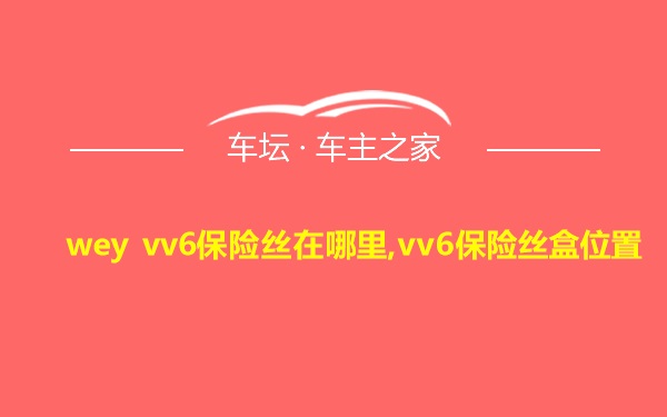 wey vv6保险丝在哪里,vv6保险丝盒位置