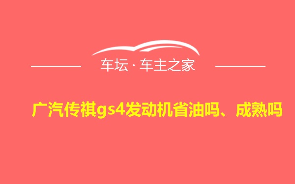 广汽传祺gs4发动机省油吗、成熟吗