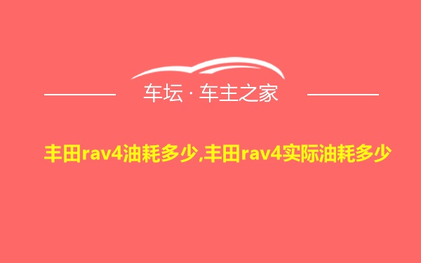 丰田rav4油耗多少,丰田rav4实际油耗多少