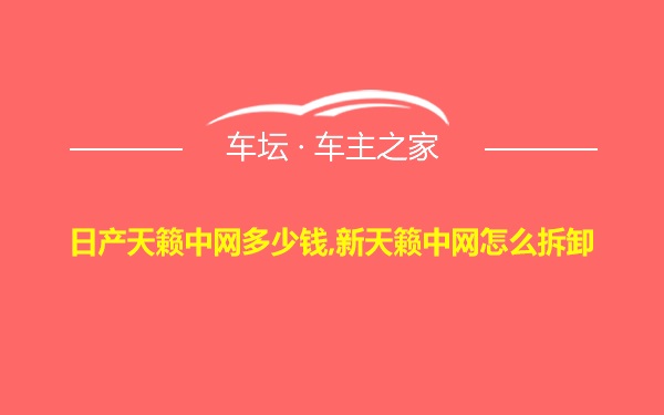 日产天籁中网多少钱,新天籁中网怎么拆卸