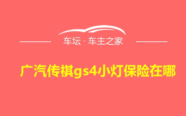 广汽传祺gs4小灯保险在哪