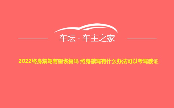 2022终身禁驾有望恢复吗 终身禁驾有什么办法可以考驾驶证