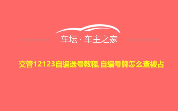 交管12123自编选号教程,自编号牌怎么查被占