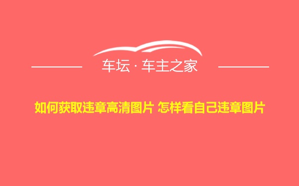 如何获取违章高清图片 怎样看自己违章图片