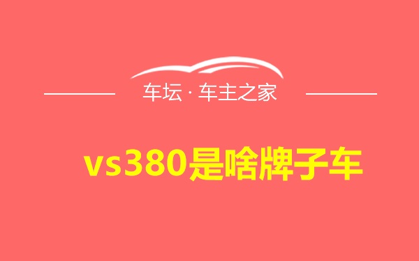 vs380是啥牌子车