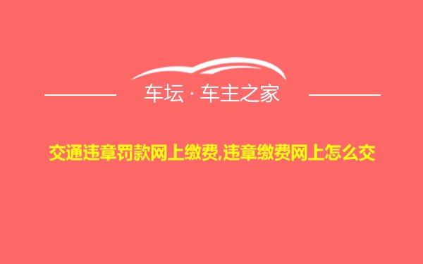 交通违章罚款网上缴费,违章缴费网上怎么交