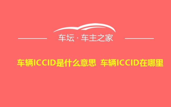 车辆ICCID是什么意思 车辆ICCID在哪里