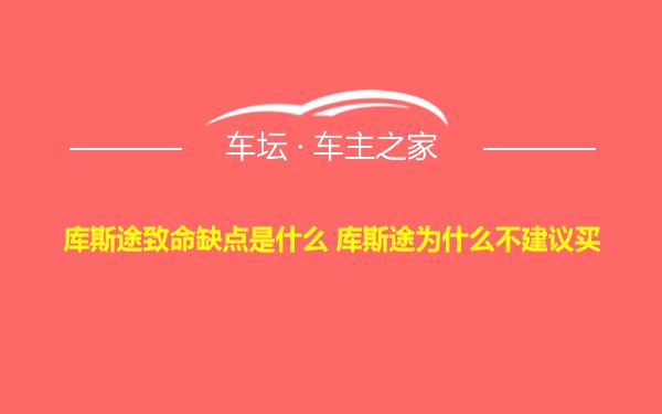 库斯途致命缺点是什么 库斯途为什么不建议买