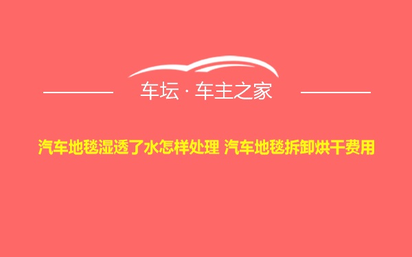 汽车地毯湿透了水怎样处理 汽车地毯拆卸烘干费用