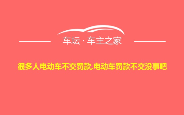 很多人电动车不交罚款,电动车罚款不交没事吧