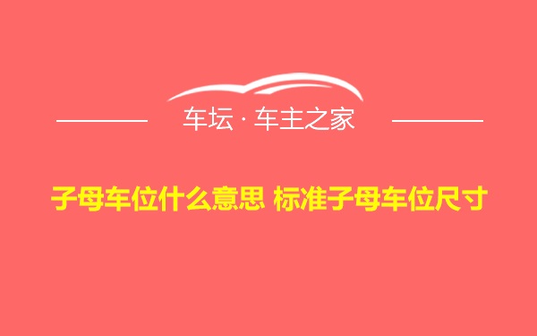 子母车位什么意思 标准子母车位尺寸