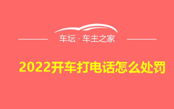 2022开车打电话怎么处罚