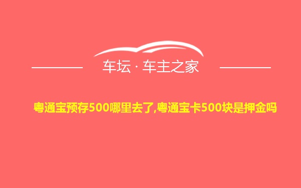 粤通宝预存500哪里去了,粤通宝卡500块是押金吗