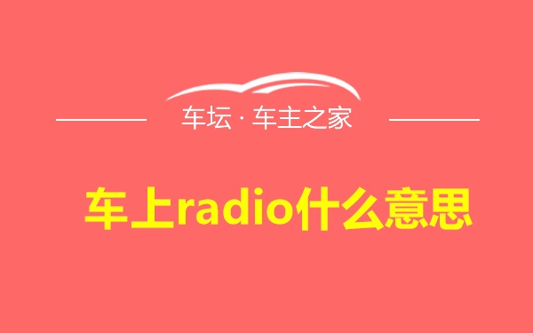 车上radio什么意思