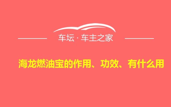 海龙燃油宝的作用、功效、有什么用