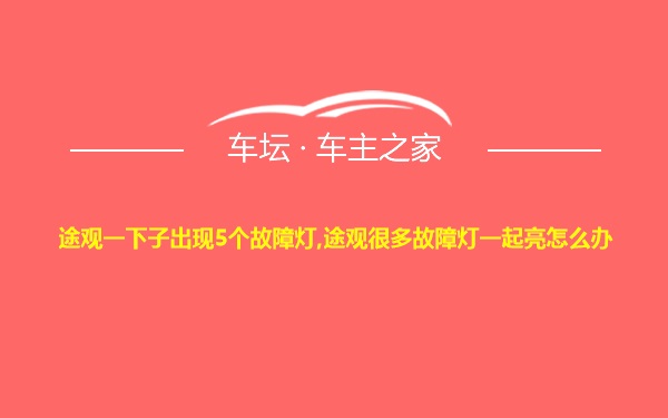 途观一下子出现5个故障灯,途观很多故障灯一起亮怎么办